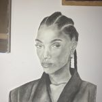 YORDI ADENEW, Mereba | Charcoal and pencil, 2021, 8"x11"